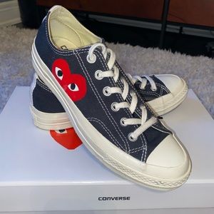 Comme de Garçons converse sneakers with red heart